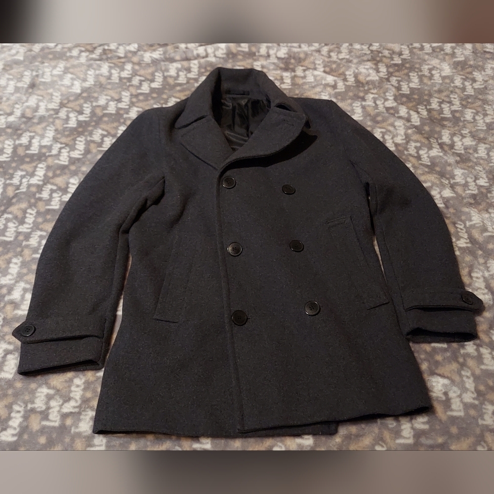 H&M Charcoal Pea Coat for Men